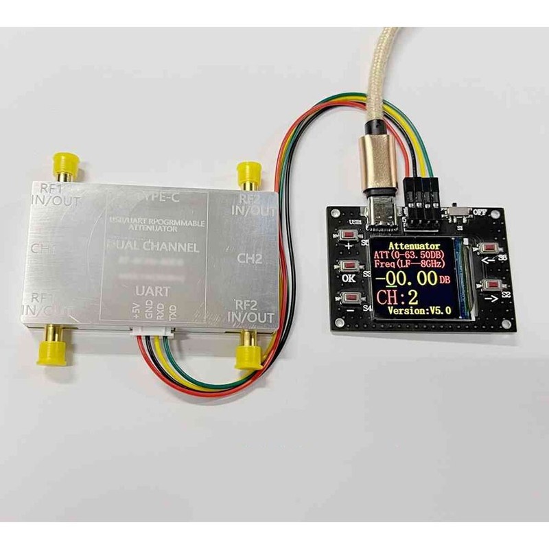 LF-12GHz 60DB Programmable Attenuator +Type-C Cable + Offline Main Control Board