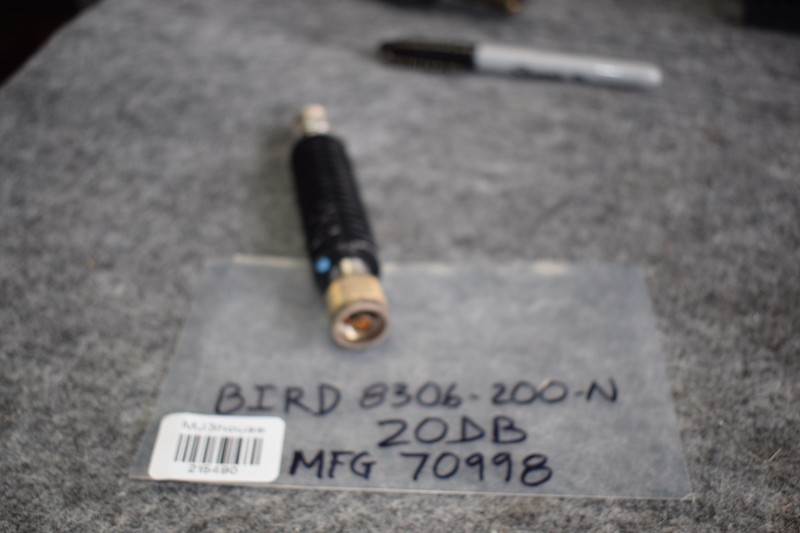 BIRD 8306-200-N MFG 70998 coaxial attenuator 20dB 50 Ohms #215490-R1B*62 gallery