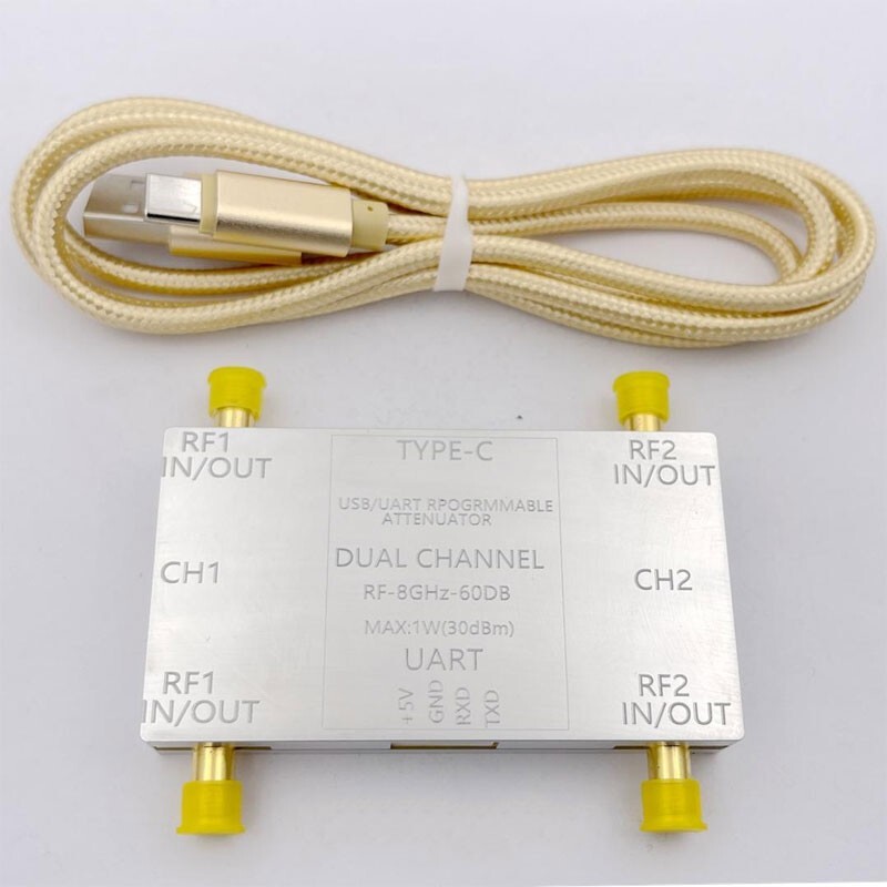 LF-8GHz Dual Channel RF Attenuator Module 60dB 50ohms + Type-C Cable os67 gallery