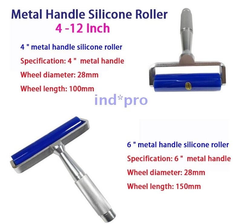 Silica Sticky Dust Roller Metal Handle 4-12 Inch Anti Static Dust Removal Tool