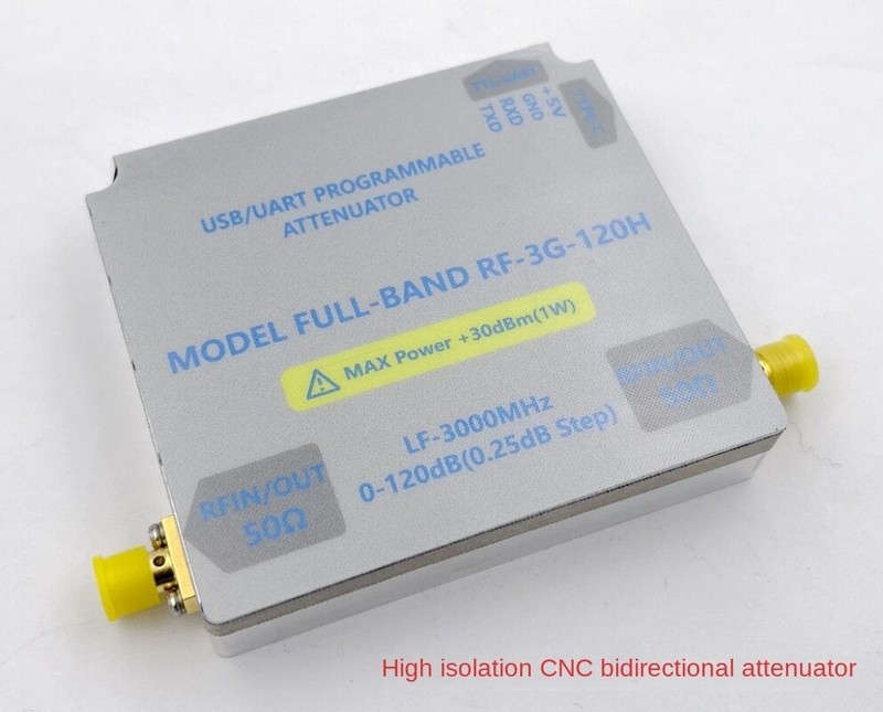 3GHZ Bidirectional RF Digital Attenuator 0.25DB Step 120DB Isolation BT WiFi