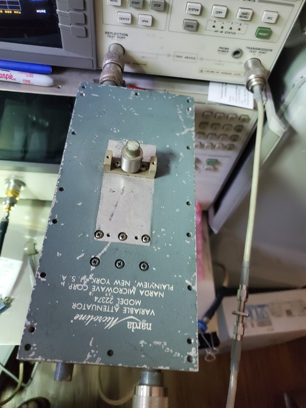 Narda 22374 Variable Attenuator N-connectors TESTED (see plots) .5-15 GHz maybe? gallery