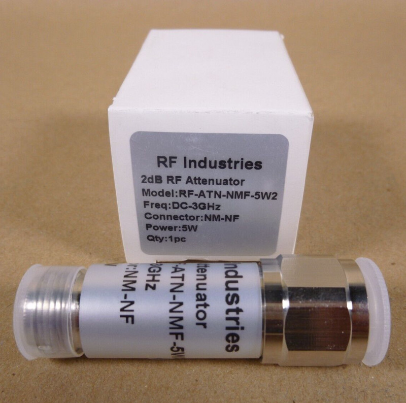 RF Industries RF-ATN-NMF-5W2 2dB RF Attenuator , 3GHz DC , NM-NF , 5 Watt