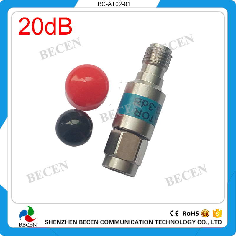 Fixed Attenuator 2W SMA 20dB Attenuator Plug male to Jack female 2Watt DC-6Ghz