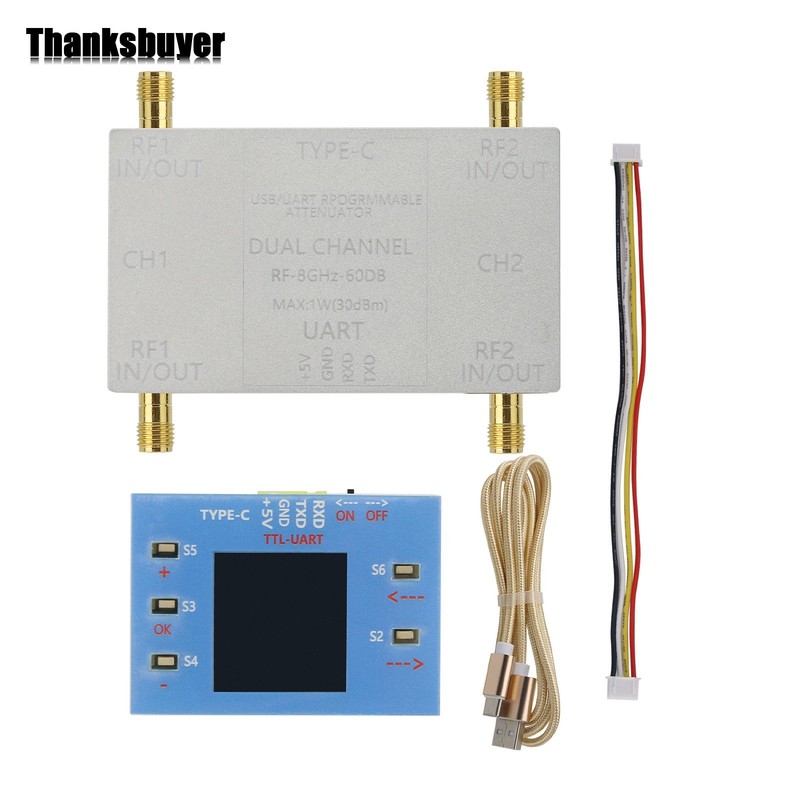 LF-8GHz Dual CH RF Attenuator Module SMA Female+Offline Main Control Module+TTL