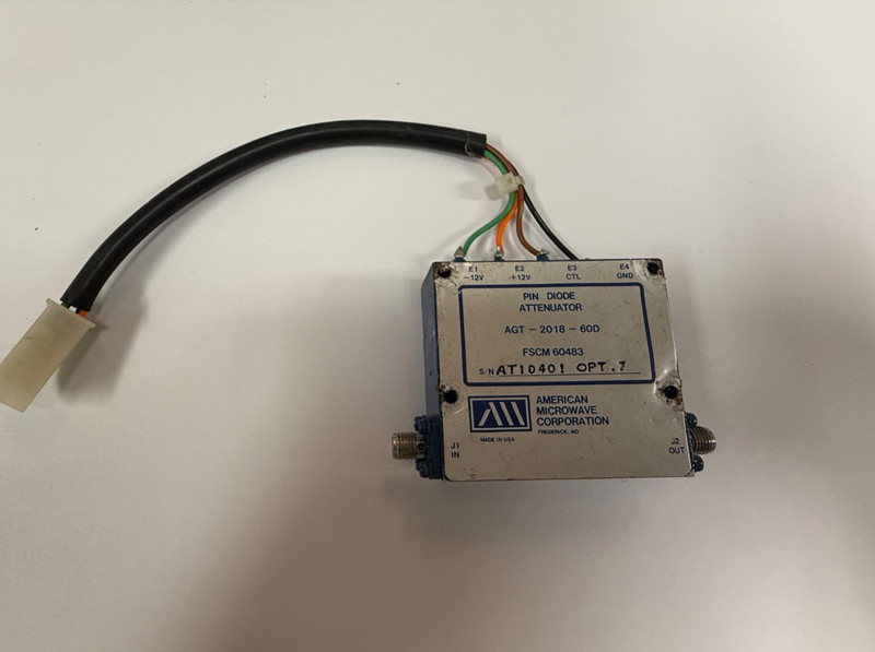 American Microwave Corporation Pin Diode Attenuator AGT-2018-60D