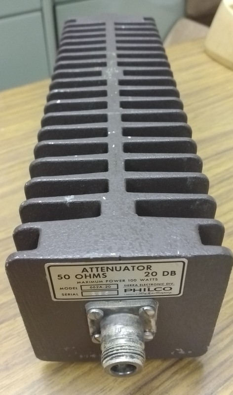 PHILCO Model 662A-20 20-dB 100W Coaxial Attenuator