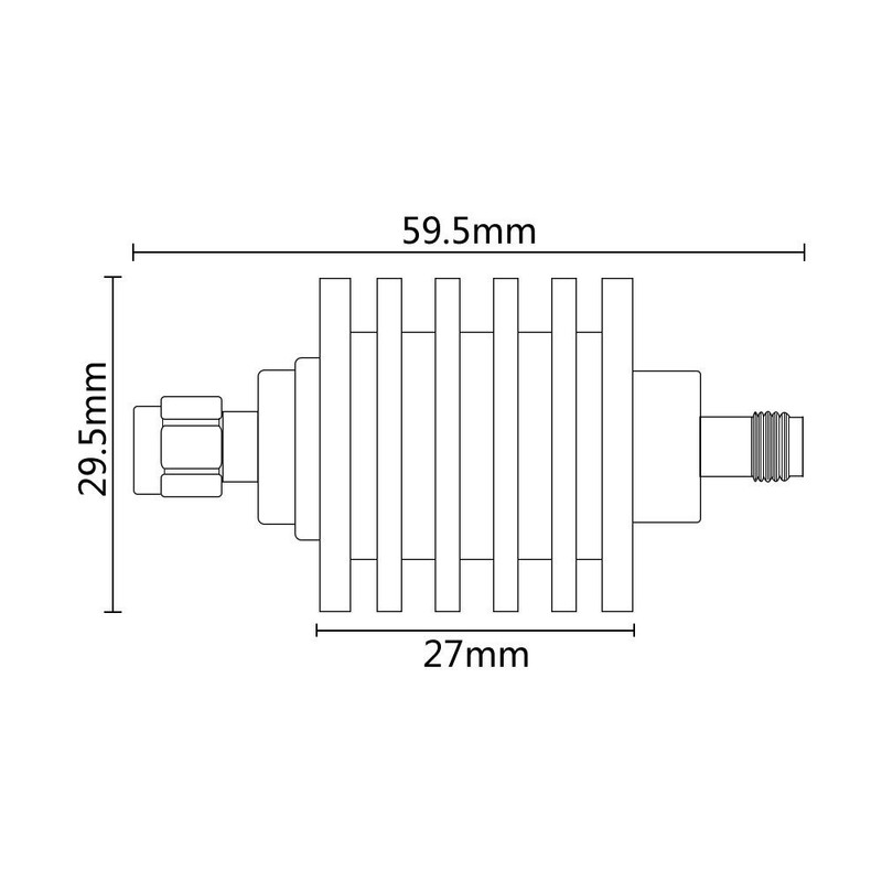 OEM SMA-type DC-3GHz 10W 1-30dB coaxial fixed attenuator Male to Female 3db 5db gallery