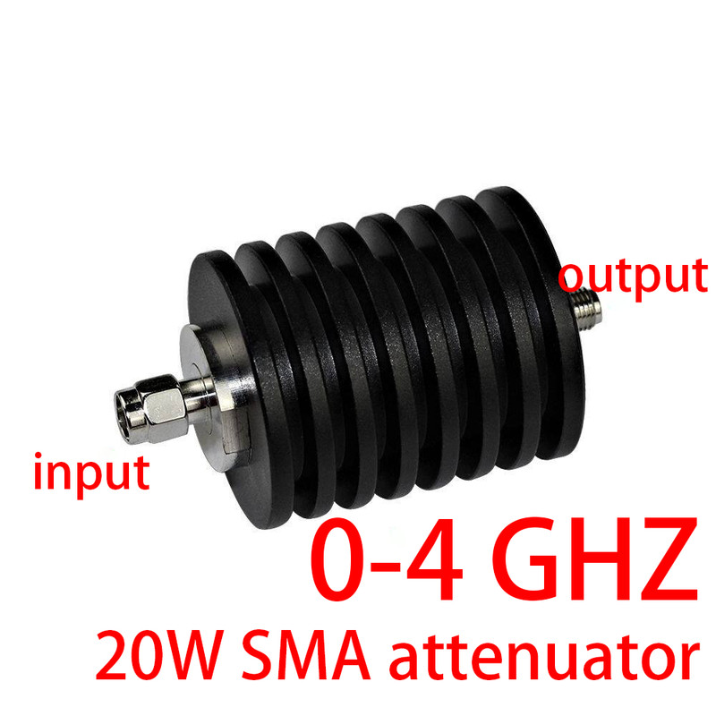 50dB 20W SMA-Type RF Fixed Attenuator DC to 4GHz 50Ω Male to Female Coaxial