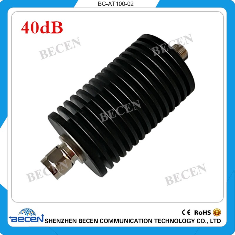 rf Attenuator 100W N 40dB Attenuator Plug male to Jack female 100 Watt DC 3Ghz