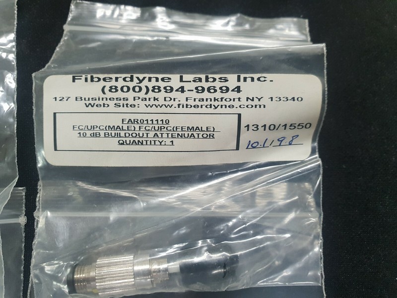 Fiberdyne FC/UPC(m) FC/UPC(f) : Fixed Fiber Optic Attenuator : 10 dB - 4 sets gallery