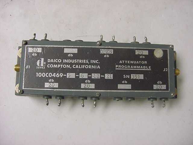 DAICO INDUSTRIES Programmable Attenuator, 100C0469-5-6-12-21, SMC