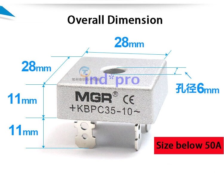 1PC Single Phase Rectifier Bridge Module 15A 20A 35A AC To DC 12V 24V 10 PC
