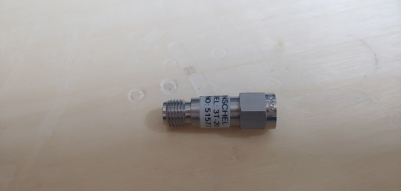 Weinschel 3T-20: Coaxial RF Attenuator 20 dB 2 W SMA(M) to SMA(F) (1577) gallery