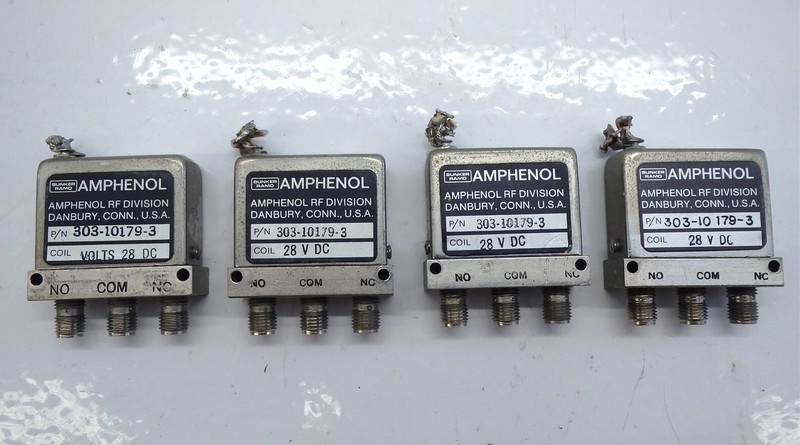 Lot of 4 Bunker Ramo Amphenol 303-10179-3 28V RF Coaxial Switches