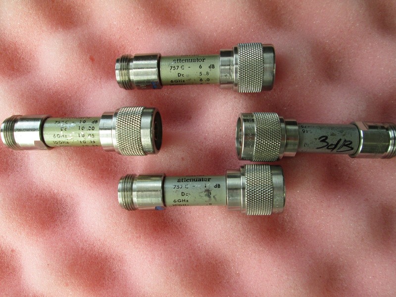 12.4 GHz Attenuator Set of Narda 3dB, 6dB, 10dB, 20dB value. 2 Watt N connectors gallery