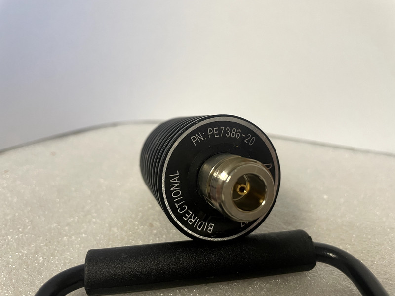 20 dB Fixed Attenuator, N Male to N Female, Black Aluminum Heatsink 10W gallery