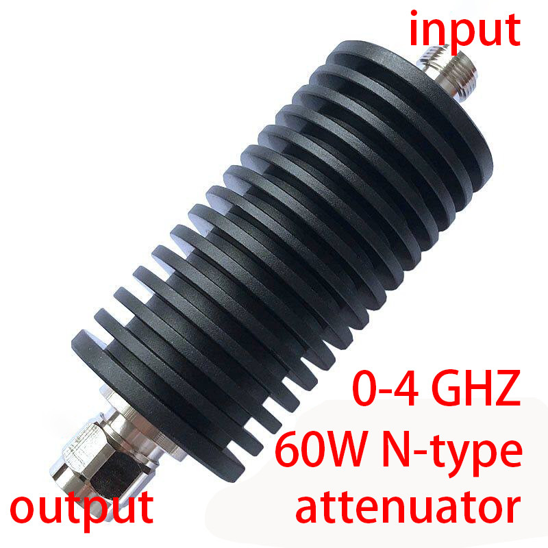 60W N-Type Long Body Fixed Attenuator 1-40dB 50Ohm DC-3/4GHz for Ham Radio Test