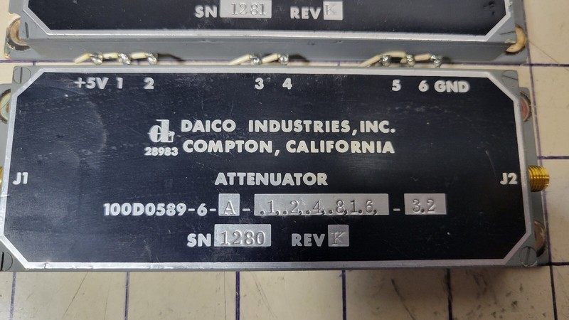 Lot of 3 DAICO INDUSTRIES ATTENUATOR 100D0589-6-A-.1,.2,.4,.8,1.6-3.2 REV K gallery
