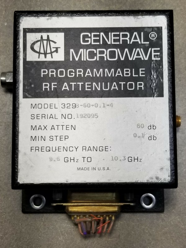 Lot of 4 GM rf attenuators 3298-60-0.1-4,Max Atten 60db/0.1db 9.6GHz to 10.3GHz. gallery