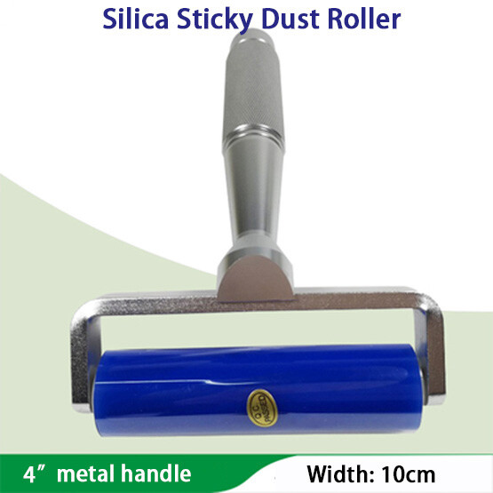 Anti Static Dust Removal Tool Silica Sticky Dust Roller Metal Handle 4-12 Inch