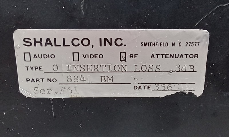 SHALLCO R.F. Attenuator Network INSERTION LOSS .3 DB gallery