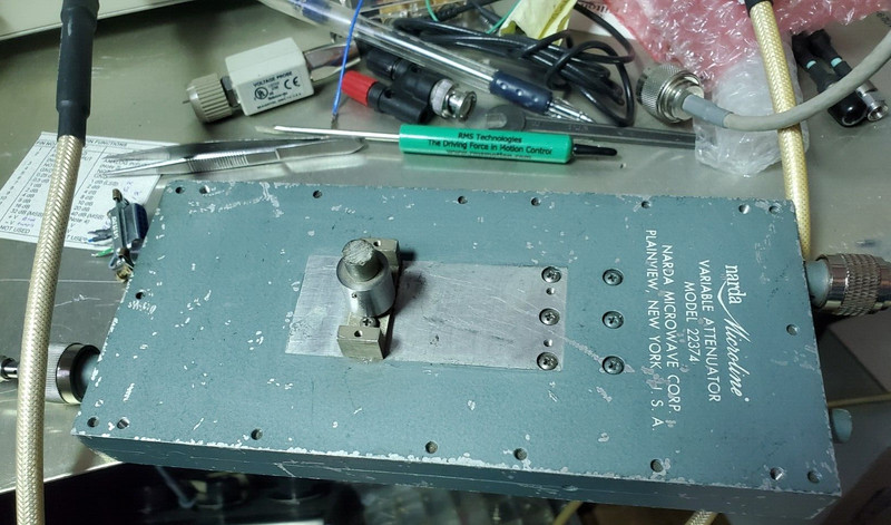 Narda 22374 Variable Attenuator N-connectors TESTED (see plots) .5-15 GHz maybe? gallery