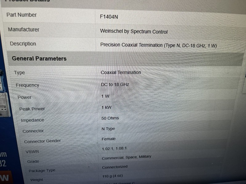 U WEINSCHEL F1404N Type N, DC-18 GHz, 1 W gallery