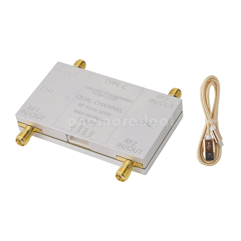 RF-4GHz-60DB Dual Channel Programmable RF Attenuator (Main Unit + Type-C Cable)