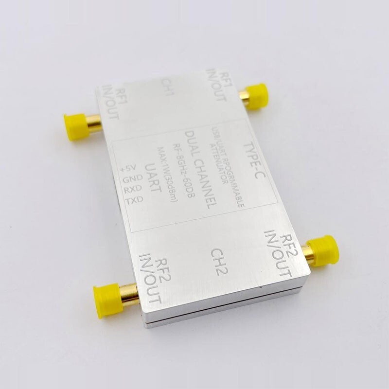 LF-8GHz Dual-CH RF Attenuator Module with SMA Female Connector + Type-C Cable gallery