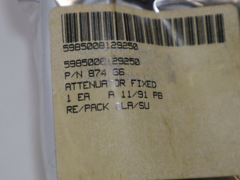 ATTENUATOR,FIXED NSN 5985-00-812-9250 GENRAD P/N 874G6 gallery