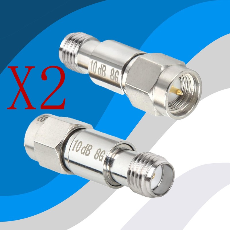 2X 1-30dB RF Fixed Koaxial Attenuator SMA JK Dämpfungsglied Anschluss DC8GHz 2W