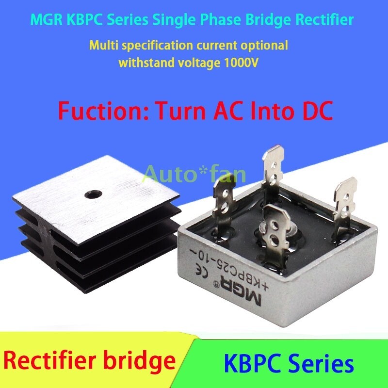 10Pcs New Single Phase Rectifier Bridge Module KBPC 15A 20A 35A AC To DC 12V 24V