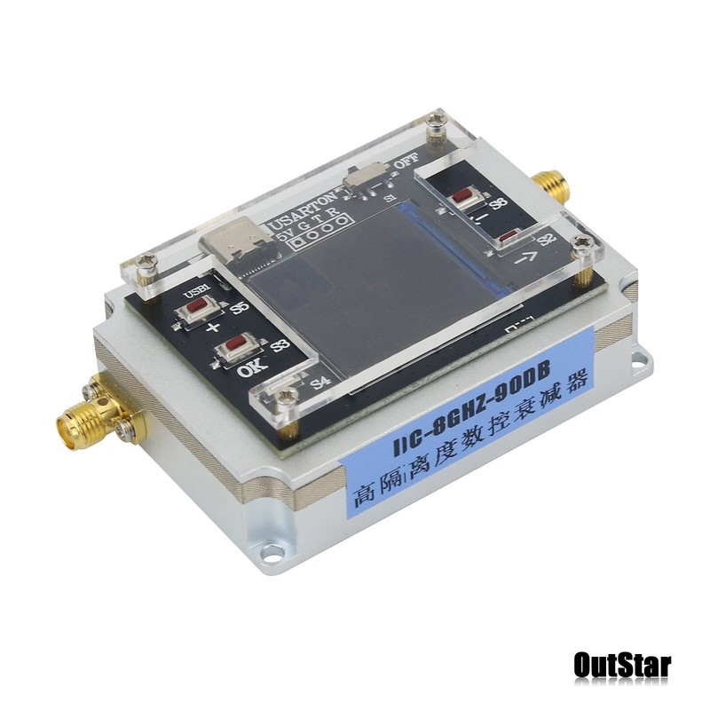 DC-8GHz Digital Programmable Attenuator Isolation Attenuator 1.3-in TFT Screen gallery