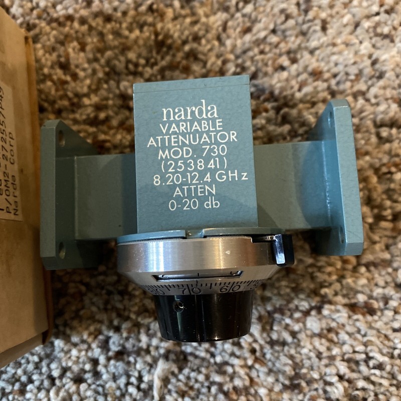 Narda Microwave Variable Attenuator 730 253841 8.20-12.4 GHz 0-20dB NEW! gallery