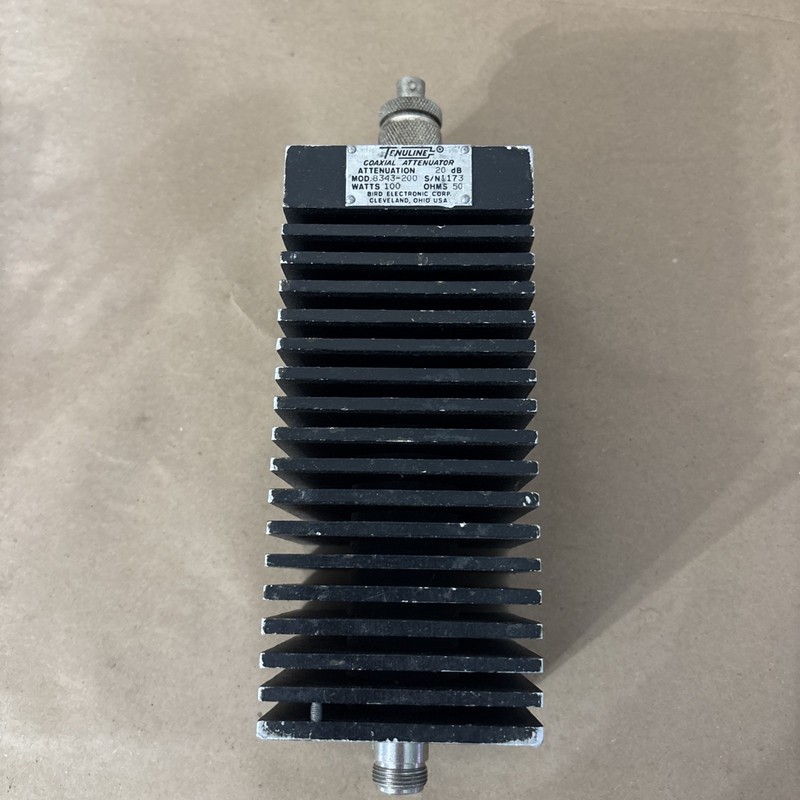 Bird Tenuline Coaxial Attenuator 8343-200 20dB 100 Watts 50 Ohms