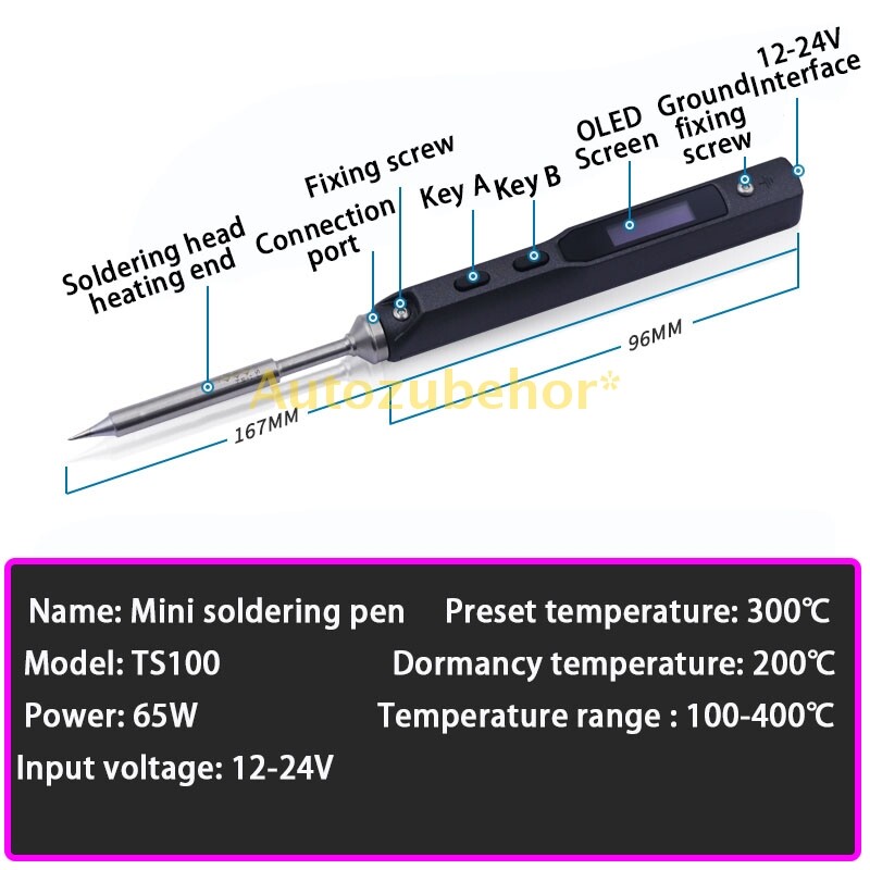 TS100 Intelligent Mini Soldering Iron Welding Pen DC 12-24V Interface DC5525 New gallery