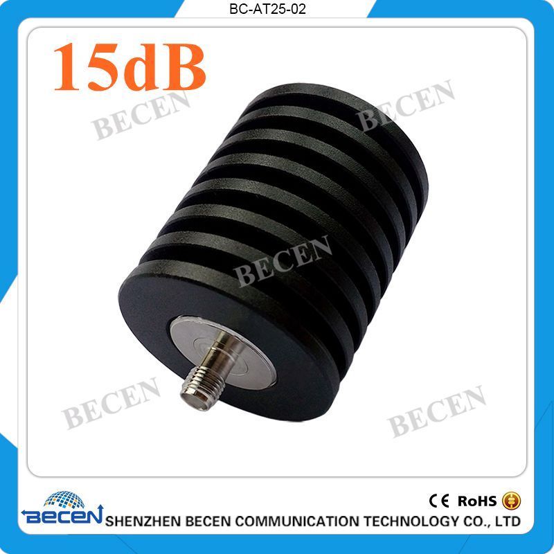25W N 15dB Attenuator Plug male to Jack female 25 Watt DC 3Ghz