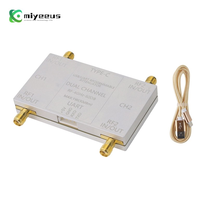 RF-4GHz-60DB Dual Channel Programmable Attenuator RF Attenuator + Type-C Cable