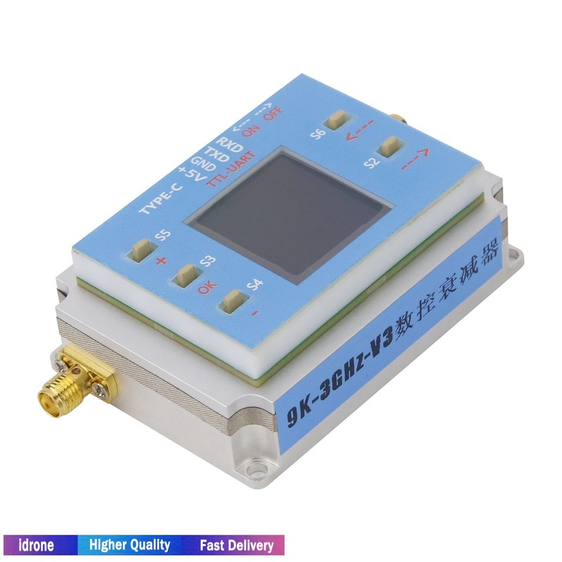 ATT-6000V3.0 90dB DC-3GHz Programmable RF Attenuator 0.25dB Step w/ 1.3" OLED gallery