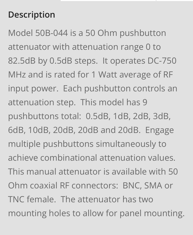 Pushbutton Attenuator 50B-044 gallery