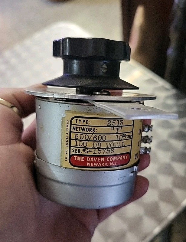 NOS DAVEN 2513 600/600 OHM 10DB STEP T ATTENUATOR 100DB TOTAL