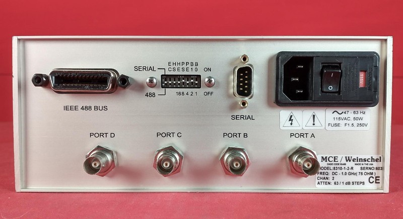 Weinschel 8310-1-2-R Programmable Attenuator 2-Ch 1.2GHz 63dB/1dB gallery