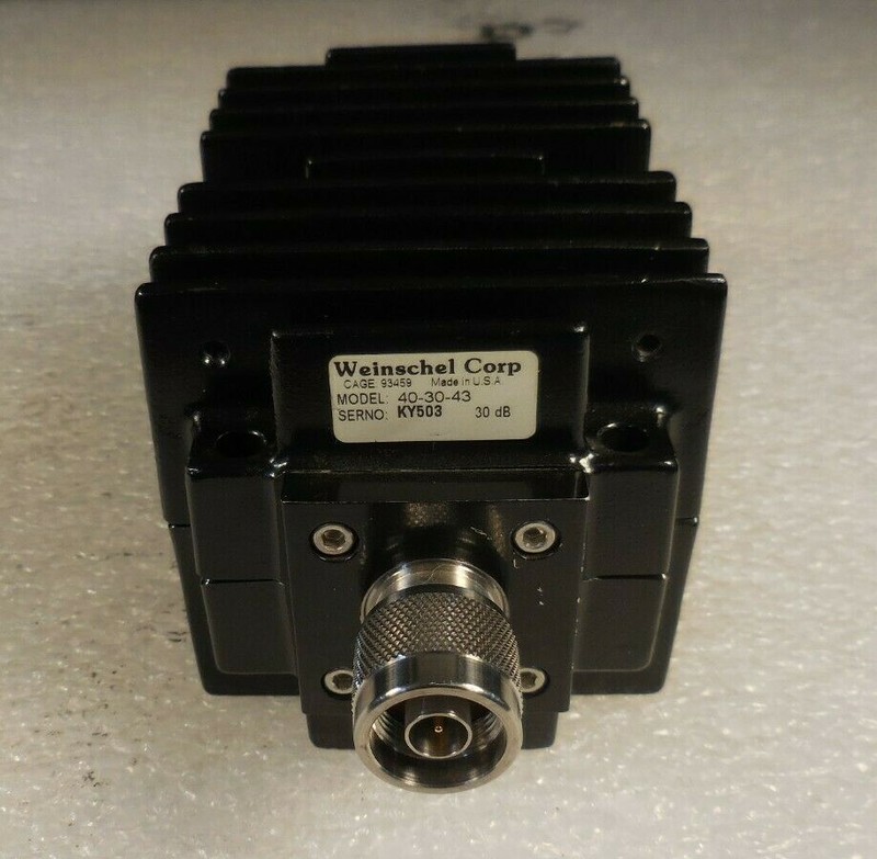 Aeroflex/ Weinschel 40-30-43 Fixed Coaxial Attenuator (30 dB, 150W IN, 20W OUT) gallery