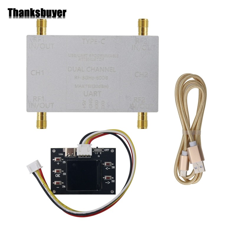 RF-8GHz-60DB Programmable Attenuator + Type-C Cable + Offline Main Control Board