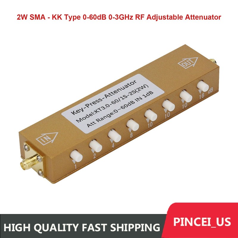 2W SMA-KK Type 0-60dB 0-3GHz RF Adjustable Attenuator Digital Step RF Attenuator