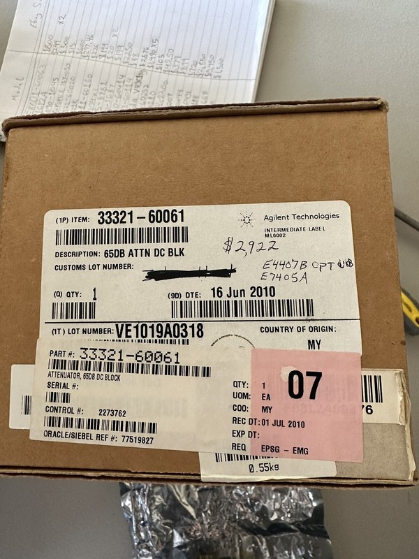 Keysight Agilent HP 33321-60061 65 DB ATTN DC BLK gallery