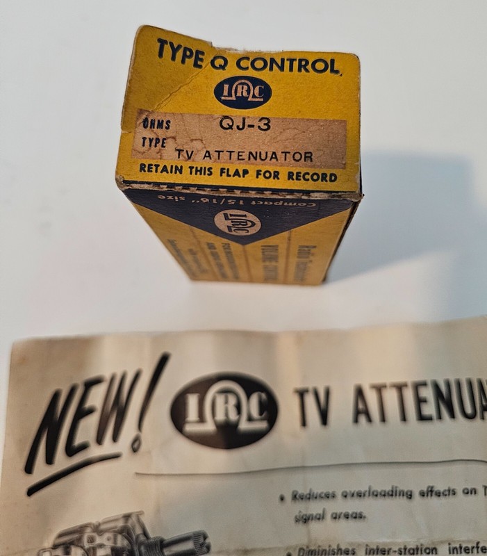 2 Vintage IRC QJ-3 TV Television Attenuators NOS 15/16" International Resistance gallery