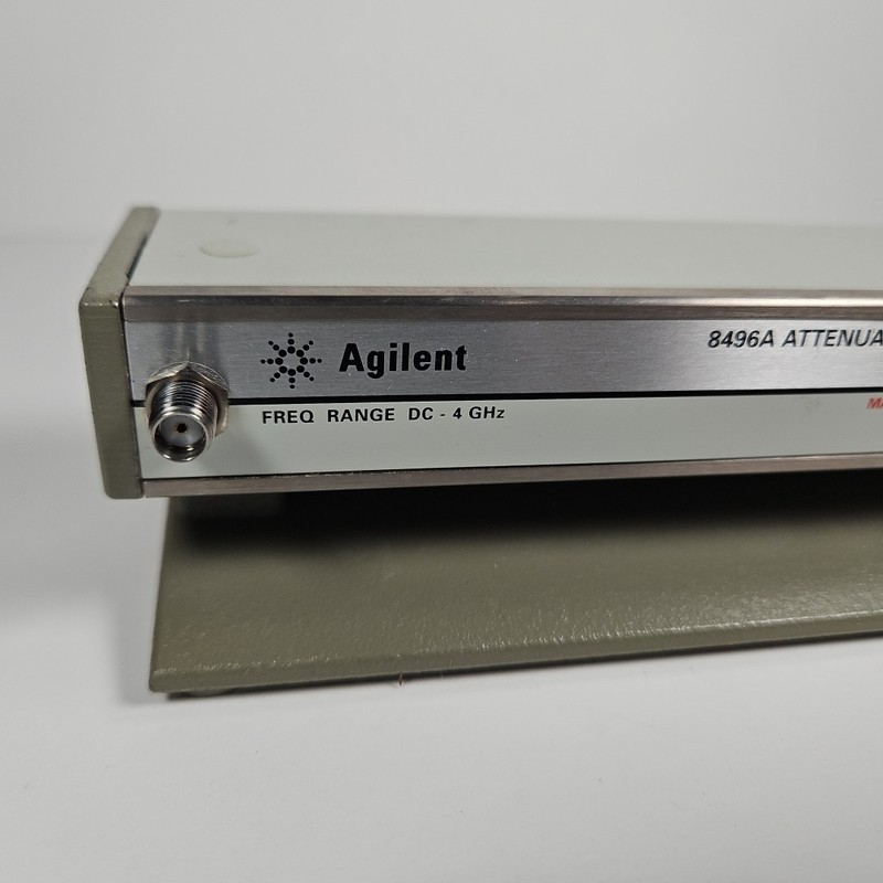 HP AGILENT 8496A/002 110dB 4GHz Manual Step Attenuator RF Power Module w Base gallery