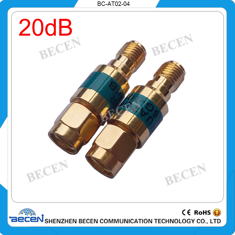 rf Attenuator 2W SMA Attenuator 20DB SMA Plug male to Jack female 2Watt DC-6Ghz